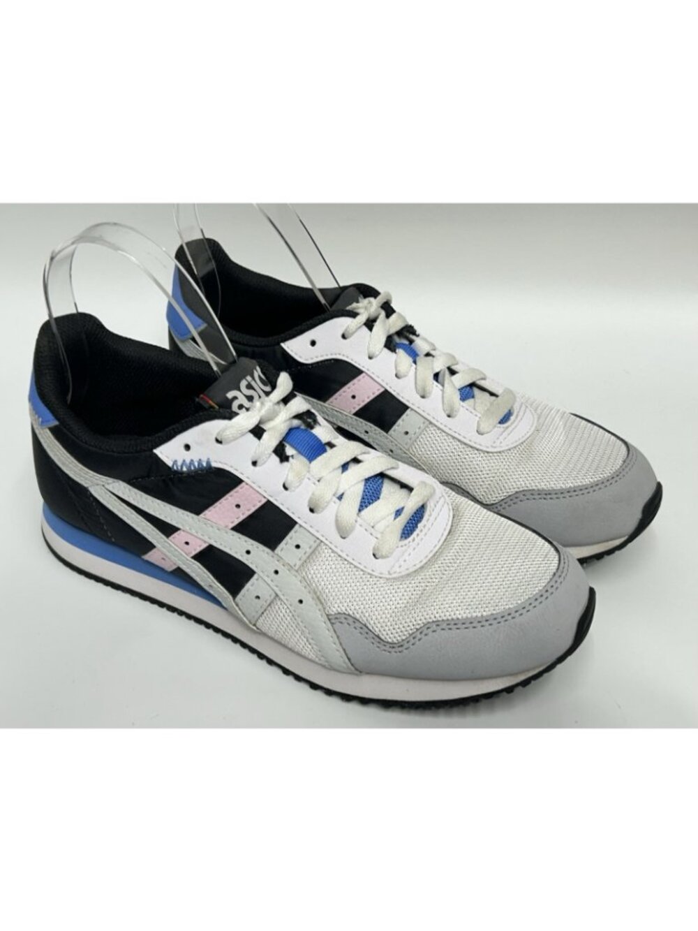 ASICS Tiger Runner Womens Sneakers Shoes 8 White Pink Retro Running Gym Active - Picture 2 of 9